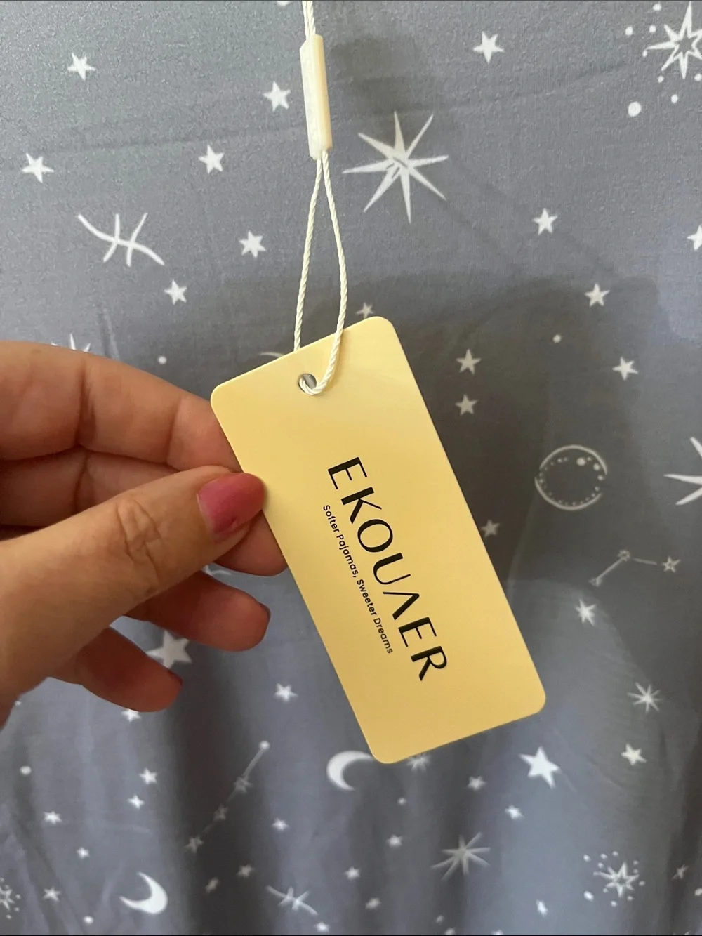 Ekouaer Gray Star & Moon Pajama Set poly spandex long sleeve /pants new